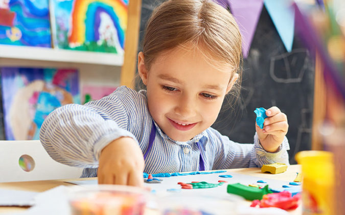 Preschool Girl Painting