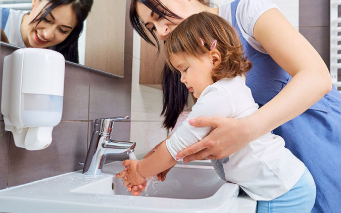 Child Washing Hands