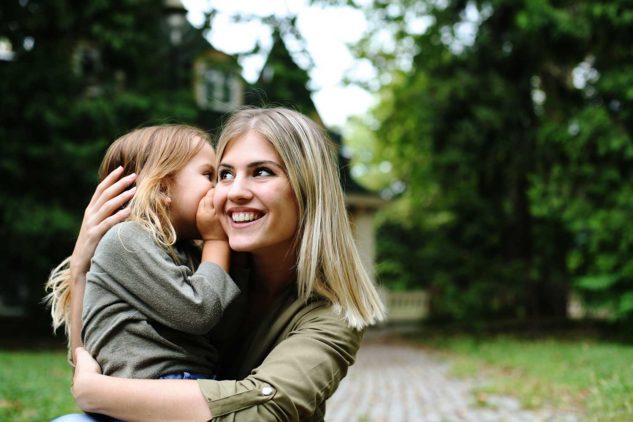 Mom and Preschool Daughter Talking