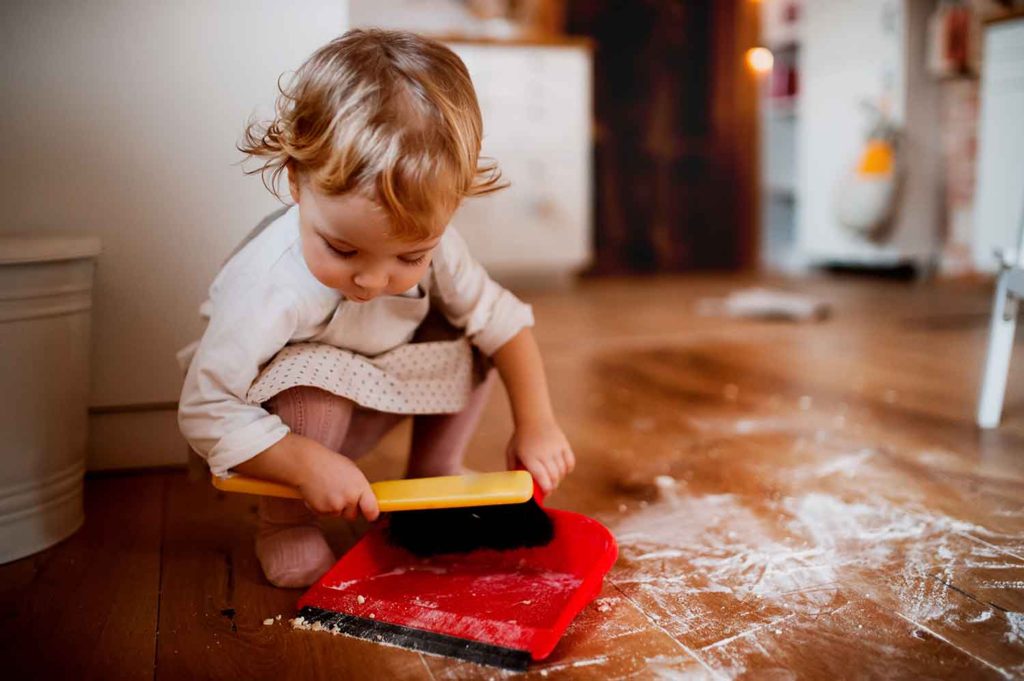 Toddler Helping With Household Chores