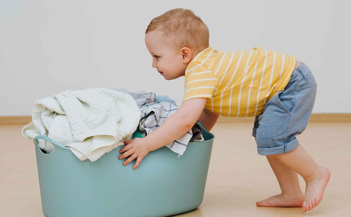 Toddler Helping With Household Chores
