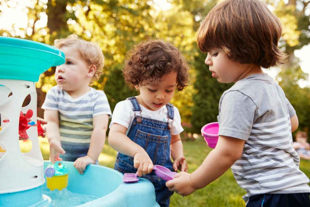 Toddlers Playing Outside